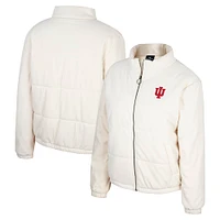 Veste matelassée entièrement zippée pour femme Colosseum Cream Indiana Hoosiers So Hot Right Now