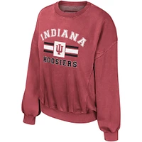 Sweat-shirt délavé Colosseum Crimson Indiana Hoosiers Audrey pour femmes