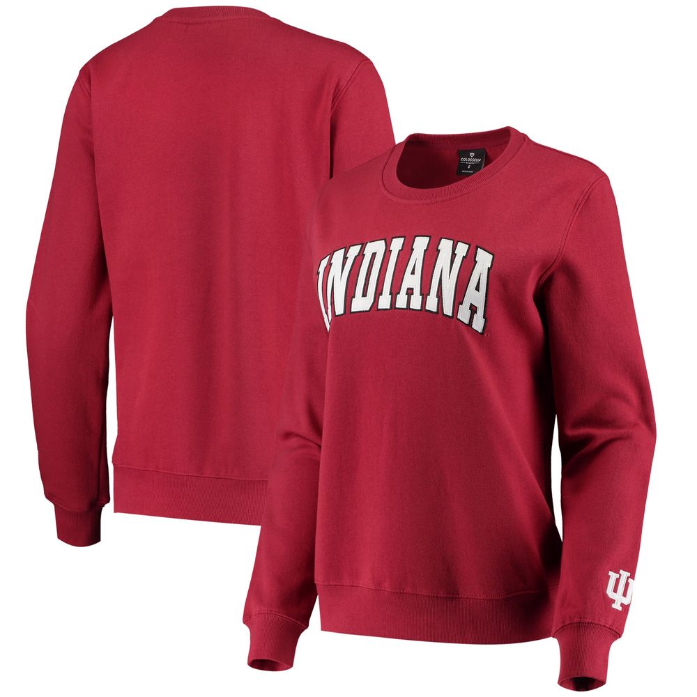 Women's Colosseum Crimson Indiana Hoosiers Campanile Pullover Sweatshirt