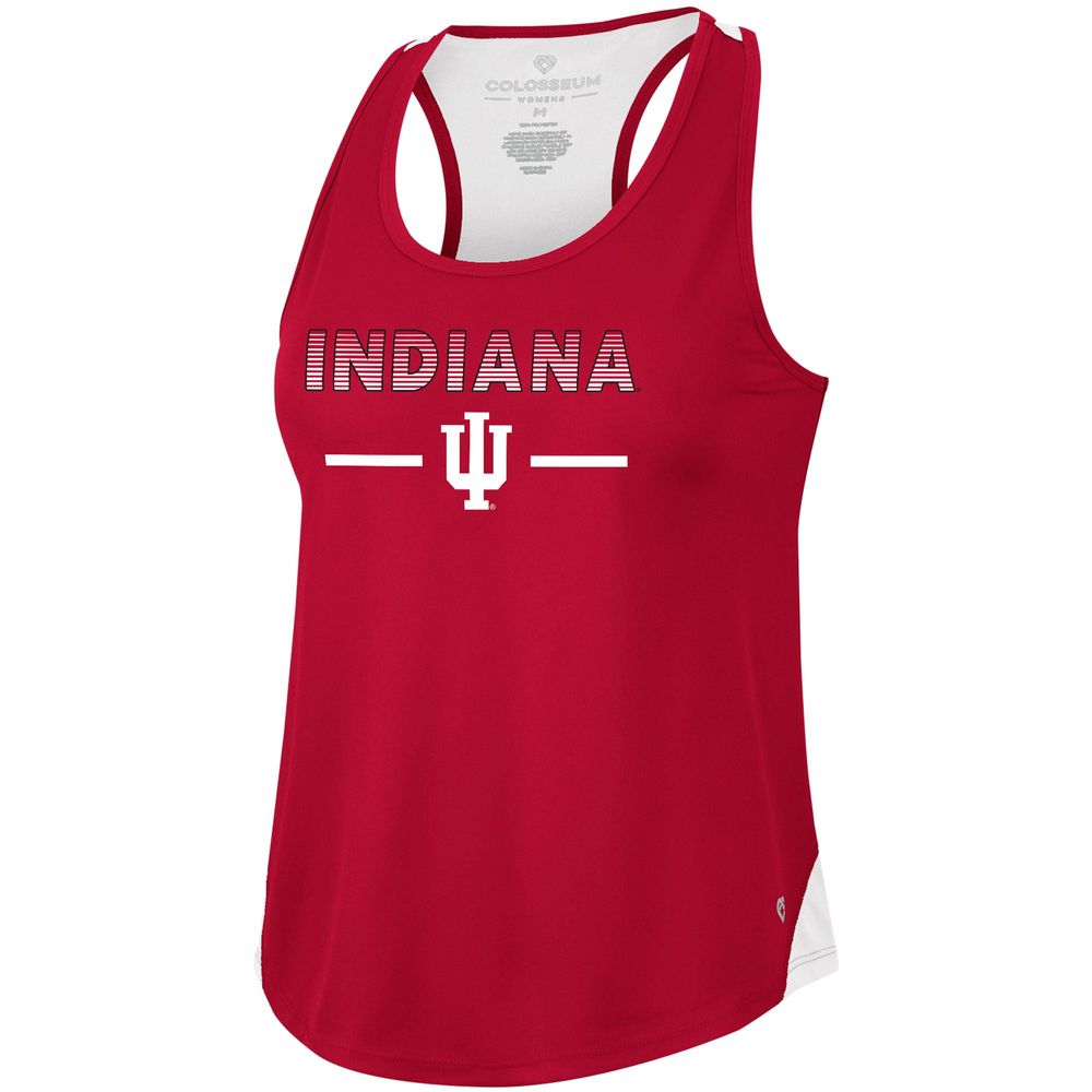 Women's Colosseum Crimson Indiana Hoosiers Sachs 2-Hit Scoop Neck Racerback Tank Top