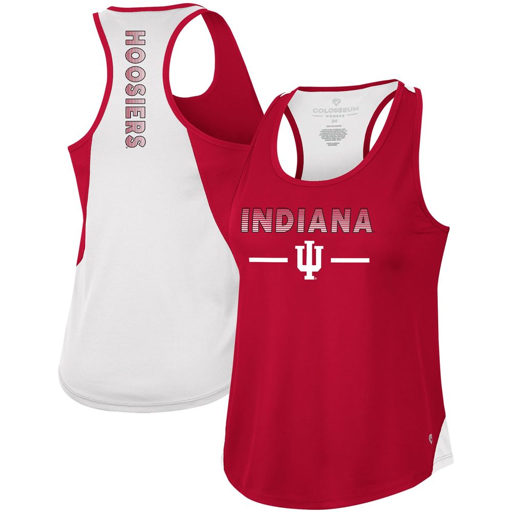 Women's Colosseum Crimson Indiana Hoosiers Sachs 2-Hit Scoop Neck Racerback Tank Top