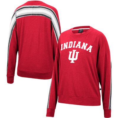 Women's Colosseum Heathered Crimson Indiana Hoosiers Team Oversized Pullover Sweatshirt