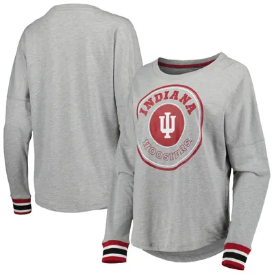 Indiana Hoosiers Colosseum Women's Andy Long Sleeve T-Shirt - Heathered Gray