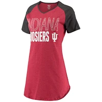 Chemise de nuit à col en V raglan Indiana Hoosiers Concepts Sport pour femme, cramoisi/anthracite