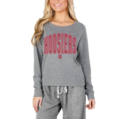 Indiana Hoosiers Concepts Sport Women's Mainstream Terry Long Sleeve T-Shirt - Gray