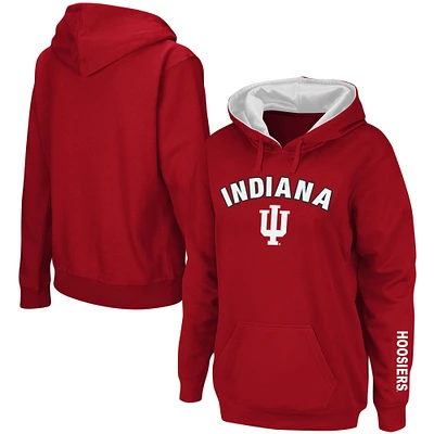 Chandail à capuchon Indiana Hoosiers Arch & Logo 1 pour femme, cramoisi