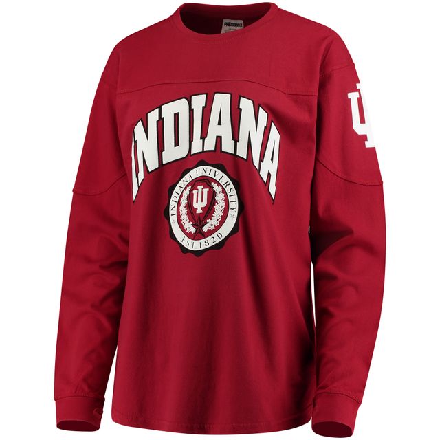 T-shirt à manches longues pour femme Indiana Hoosiers Edith cramoisi