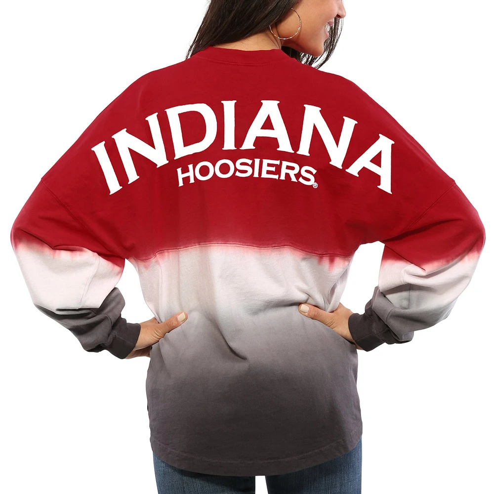 Maillot Femme Crimson Indiana Hoosiers Ombre Long Sleeve Dip-Dyed Spirit