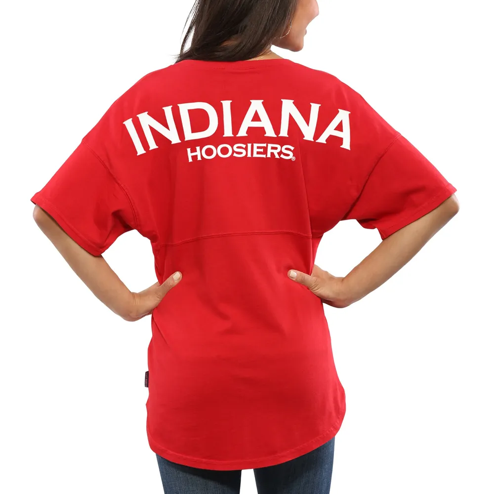 T-shirt surdimensionné en jersey Indiana Hoosiers Spirit pour femme cramoisi