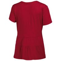 Women's Crimson Indiana Hoosiers Willow Ruffle-Bottom T-Shirt