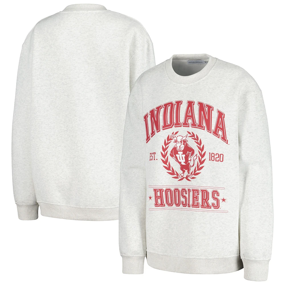 Women's Established & Co. Ash Indiana Hoosiers Logo Pullover Sweatshirt