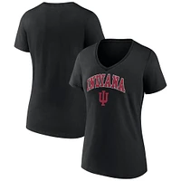 Women's Fanatics Black Indiana Hoosiers Campus V-Neck T-Shirt