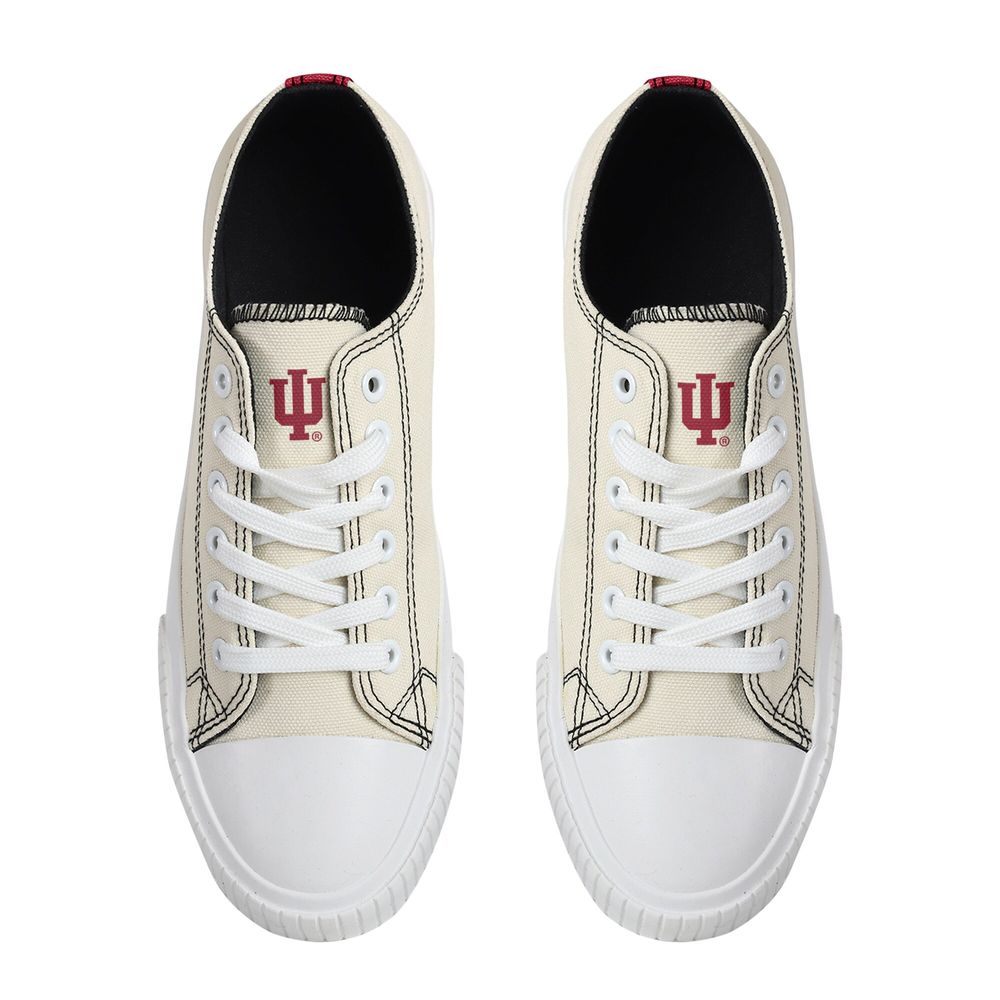 Women's FOCO Cream Indiana Hoosiers Low Top Canvas Shoes