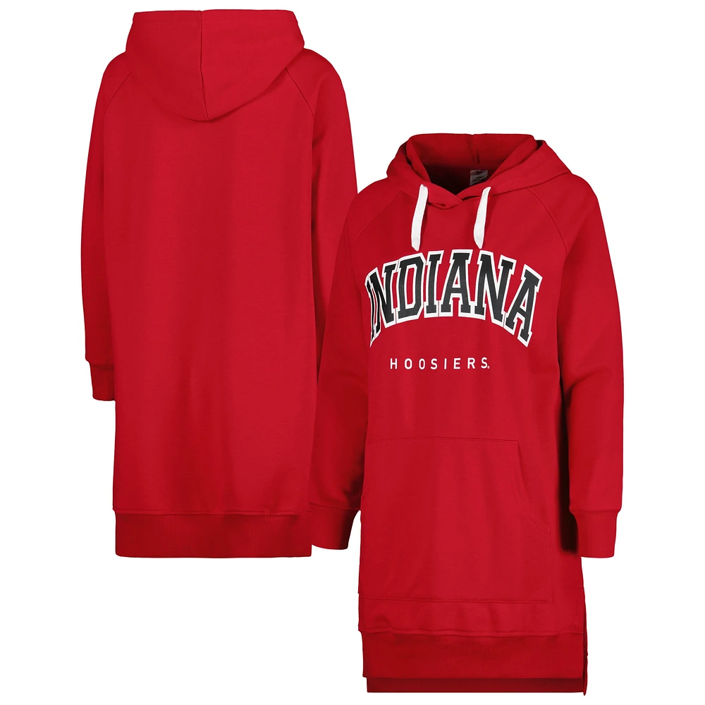 Women's Gameday Couture Crimson Indiana Hoosiers Take a Knee Raglan Hooded Sweatshirt Dress