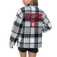 Chemise boutonnée en flanelle grise Gameday Couture pour femme des Indiana Hoosiers End Zone Game