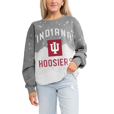 Indiana Hoosiers Gameday Couture Women's Twice As Nice Faded Crewneck Sweatshirt - Gray