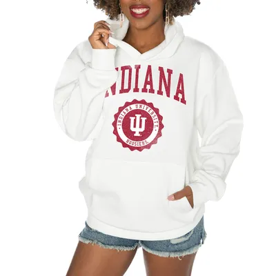 Indiana Hoosiers Gameday Couture Women's Good Catch Premium Fleece Pullover Hoodie - White