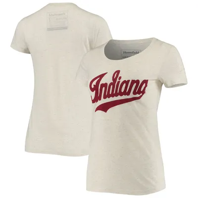 Indiana Hoosiers Homefield Women's Vintage Script Tri-Blend T-Shirt - Heathered Oatmeal