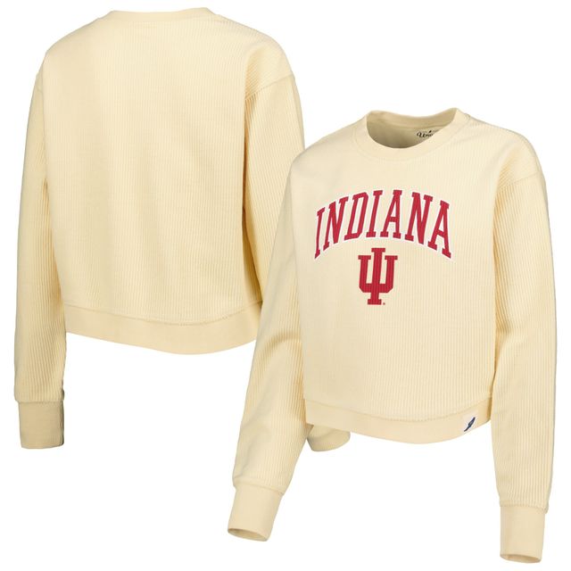 Sweat-shirt en bois à cordon pour femme League Collegiate Wear crème Indiana Hoosiers Classic Campus