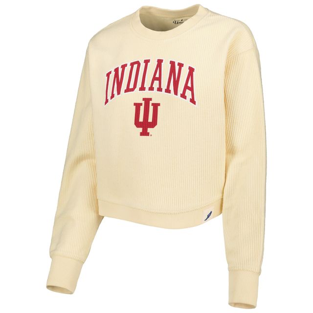 Sweat-shirt en bois à cordon pour femme League Collegiate Wear crème Indiana Hoosiers Classic Campus