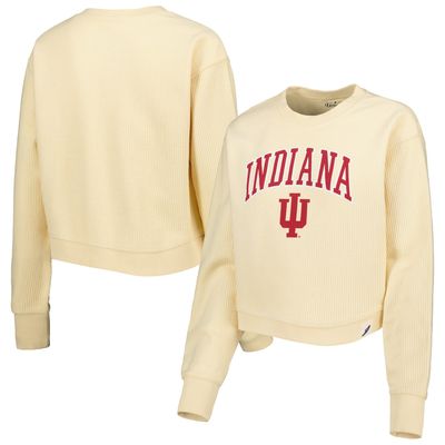 Women's League Collegiate Wear Cream Indiana Hoosiers Classic Campus Corded Timber Sweatshirt