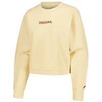 Women's League Collegiate Wear Cream Indiana Hoosiers Timber Cropped Pullover Sweatshirt