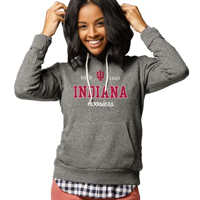 Indiana Hoosiers League Collegiate Wear Women's Victory Springs Pullover Hoodie - Heathered Gray