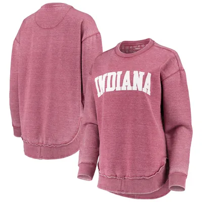 Indiana Hoosiers Pressbox Women's Vintage Wash Pullover Sweatshirt - Crimson