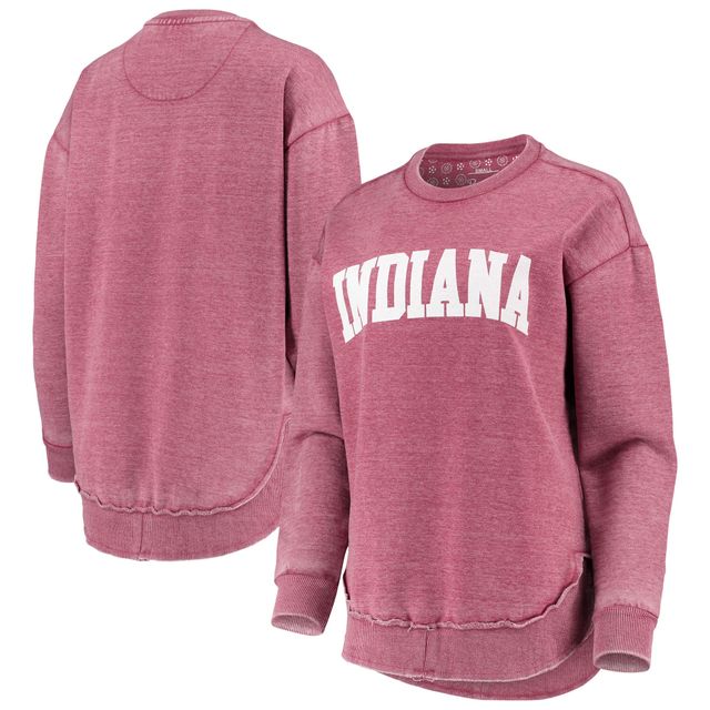 Pressbox Crimson Indiana Hoosiers Délavé Vintage Pullover Sweatshirt Femme