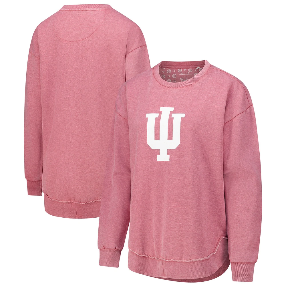 Sweat-shirt en molleton poncho Pressbox rose Indiana Hoosiers pour femmes