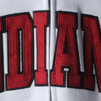 Women's White Indiana Hoosiers Arched Name Full Zip Hoodie