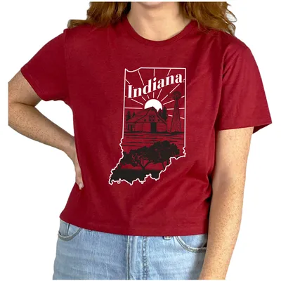 Lids Louisville Cardinals ZooZatz Women's Scenic State Crop T-Shirt - Red