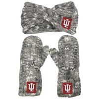 Women's ZooZatz Indiana Hoosiers Logo Marled Headband and Mitten Set