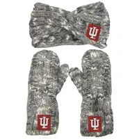 Indiana Hoosiers ZooZatz Women's Logo Marled Headband and Mitten Set