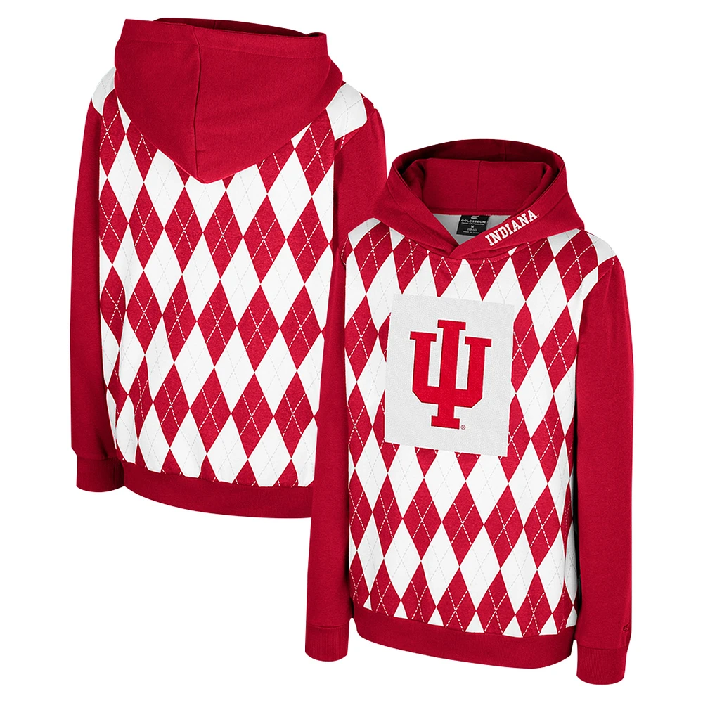 Sweat à capuche enfiler The Dealio Argyle Indiana Hoosiers Crimson Colosseum pour jeunes