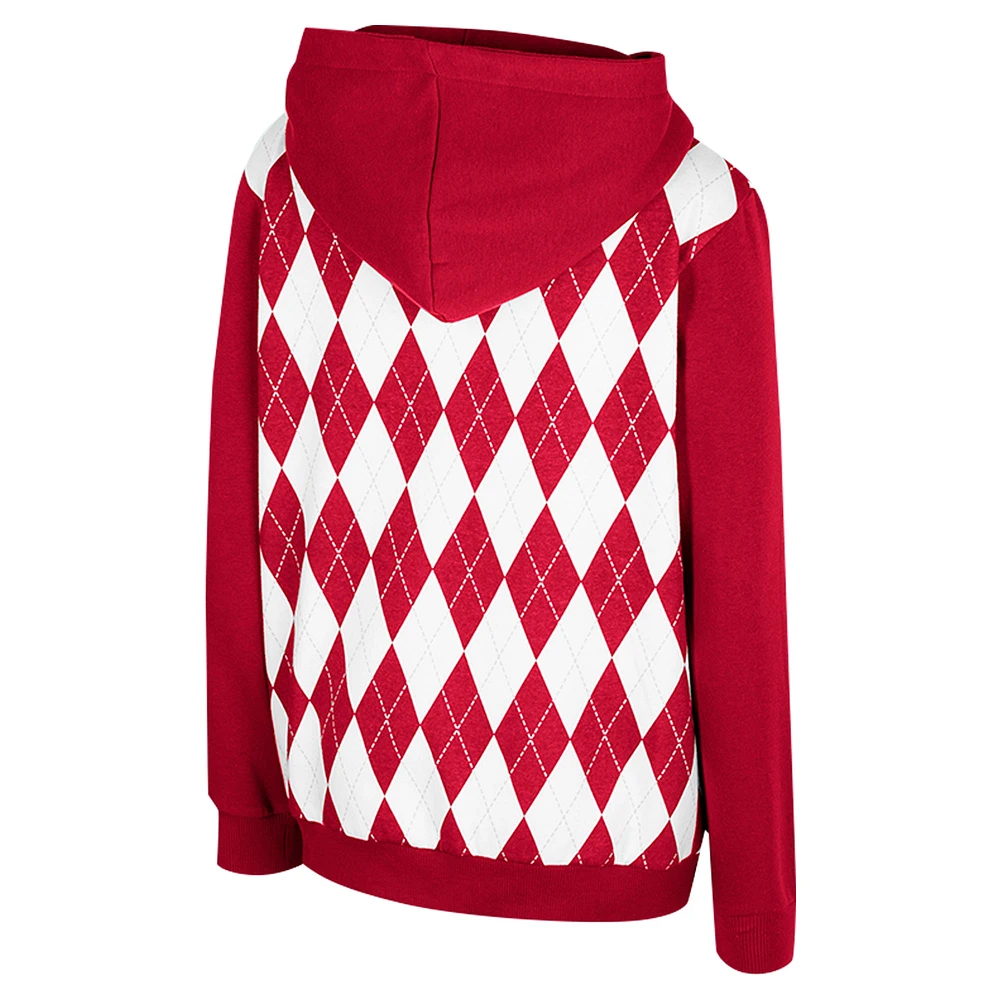 Youth Colosseum Crimson Indiana Hoosiers Argyle The Dealio Pullover Hoodie