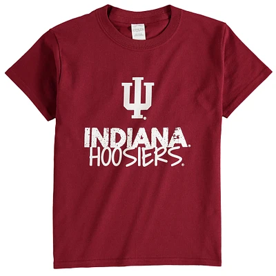 T-shirt à col rond Indiana Hoosiers cramoisi pour jeune