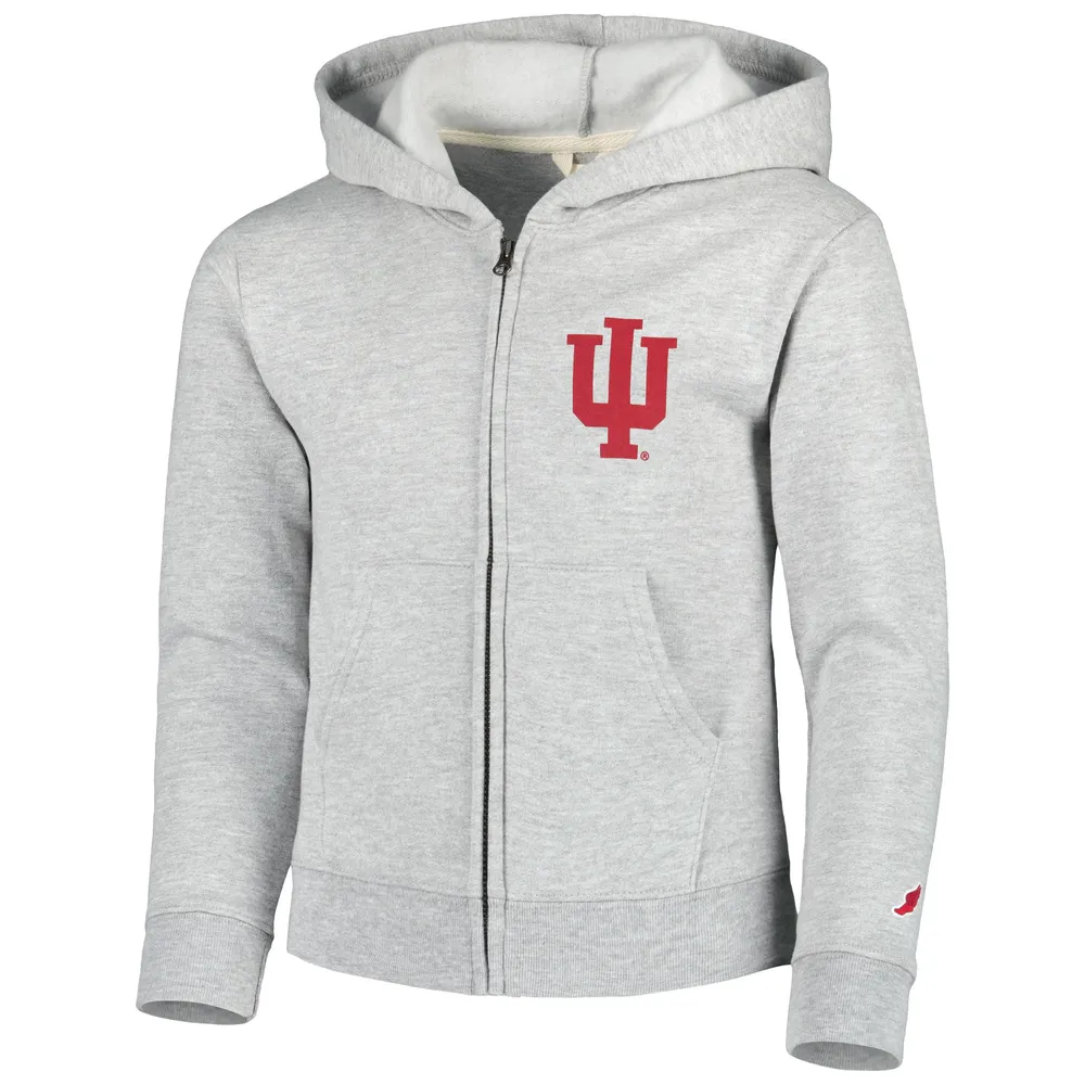 Youth League Collegiate Wear Heather Gray Indiana Hoosiers Full-Zip Hoodie