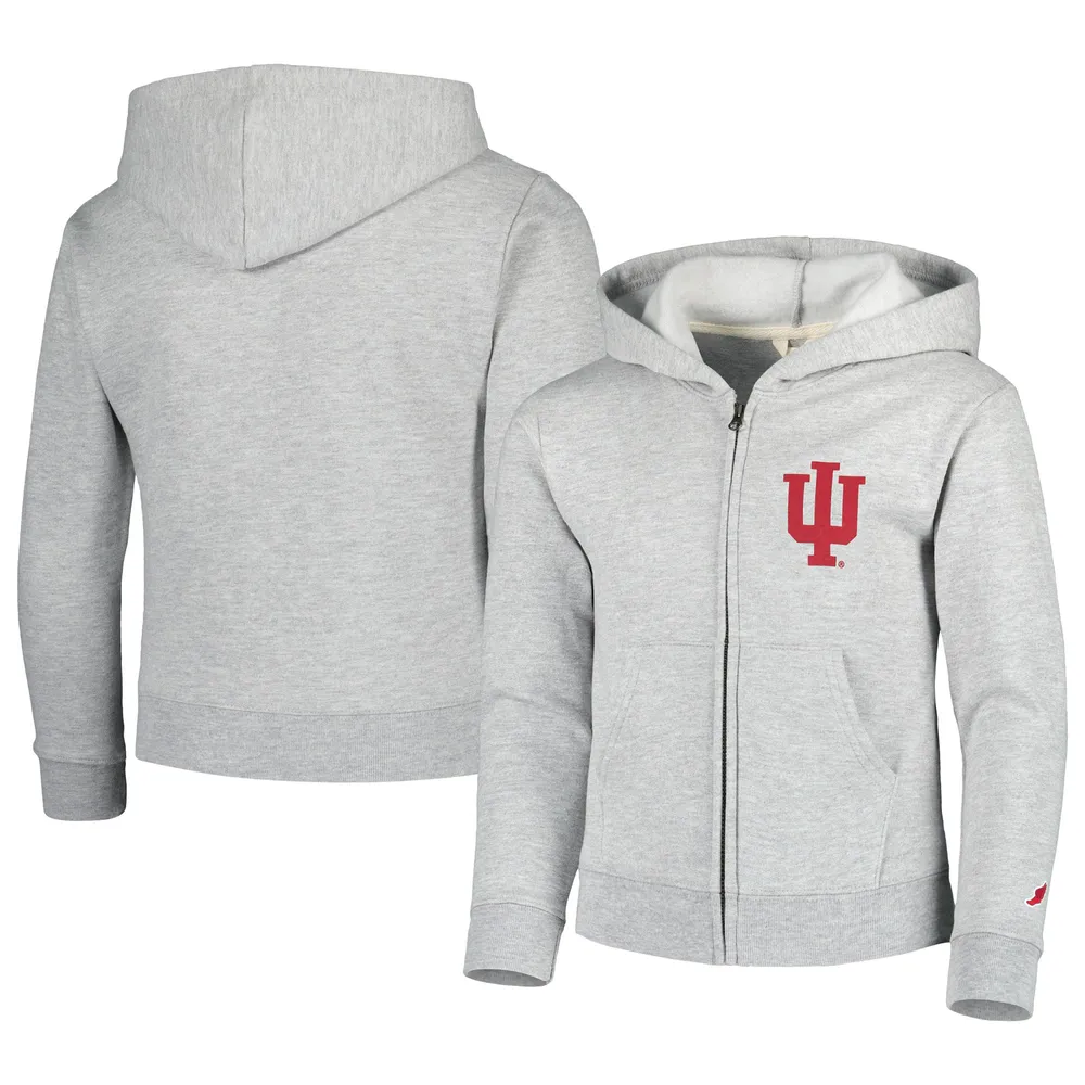 Youth League Collegiate Wear Heather Gray Indiana Hoosiers Full-Zip Hoodie