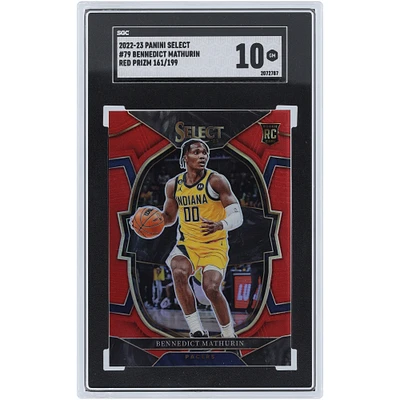 Bennedict Mathurin Indiana Pacers 2022-23 Panini Select Red Prizm #79 #161/199 SGC Authenticated 10 Rookie Card 