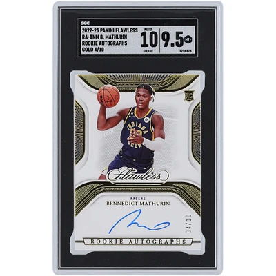 Bennedict Mathurin Indiana Pacers Autographed 2022-23 Panini Flawless Gold #RA-BNM #4/10 SGC Authenticated 9.5/10 Rookie Card 