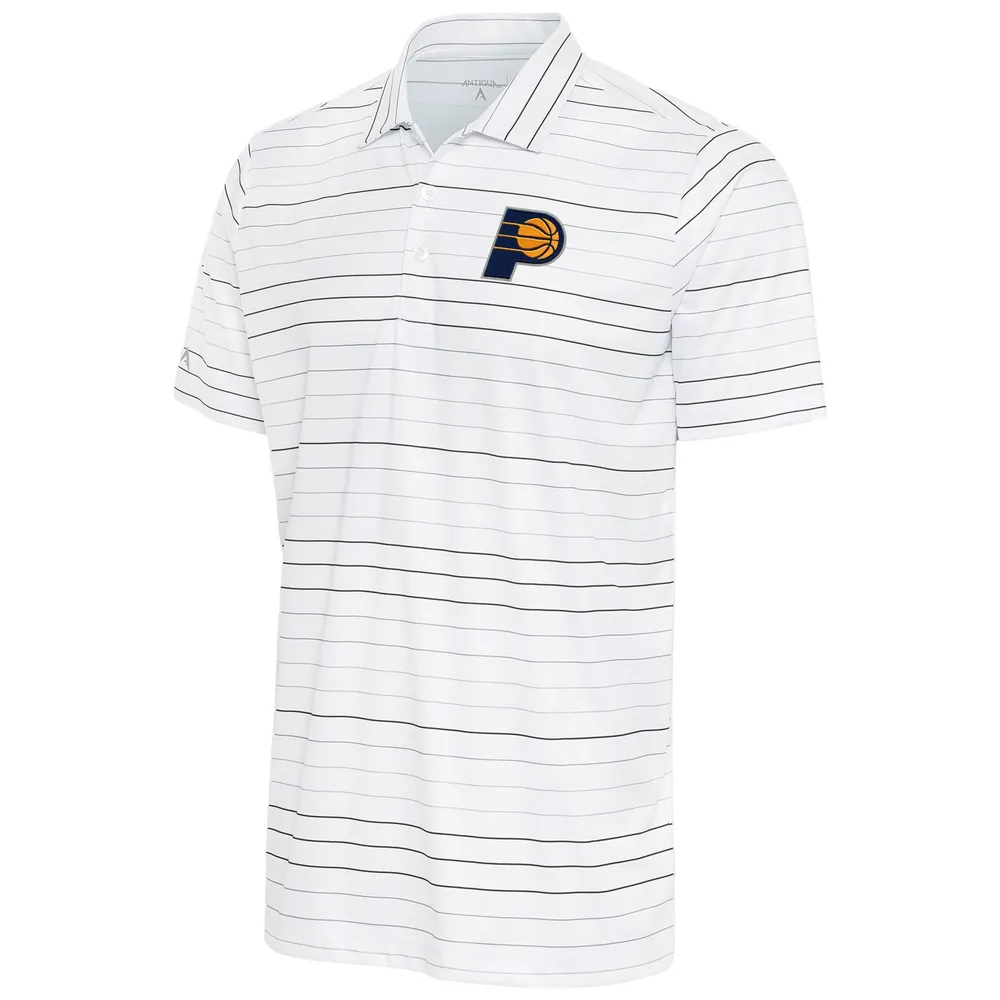 Men's Antigua White/Black Carolina Panthers Ryder Polo Size: Medium