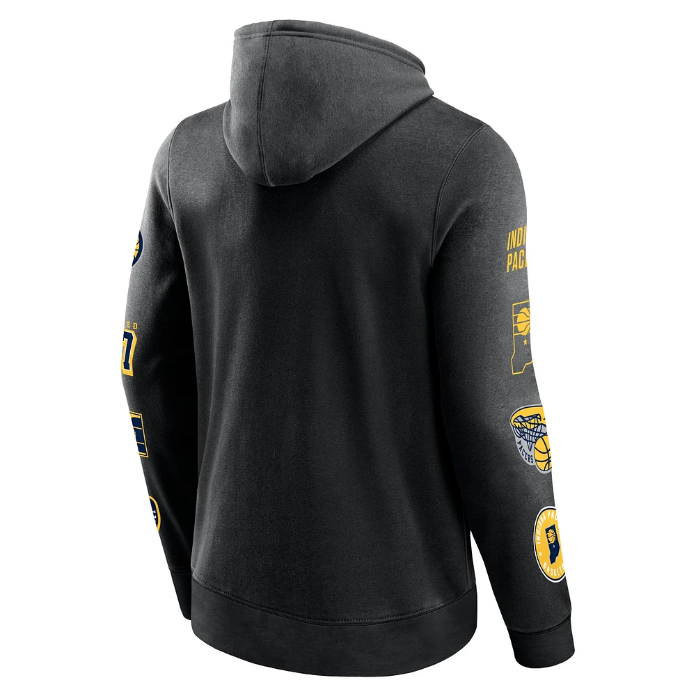 Men's Fanatics Black Indiana Pacers Home Court Pullover Hoodie