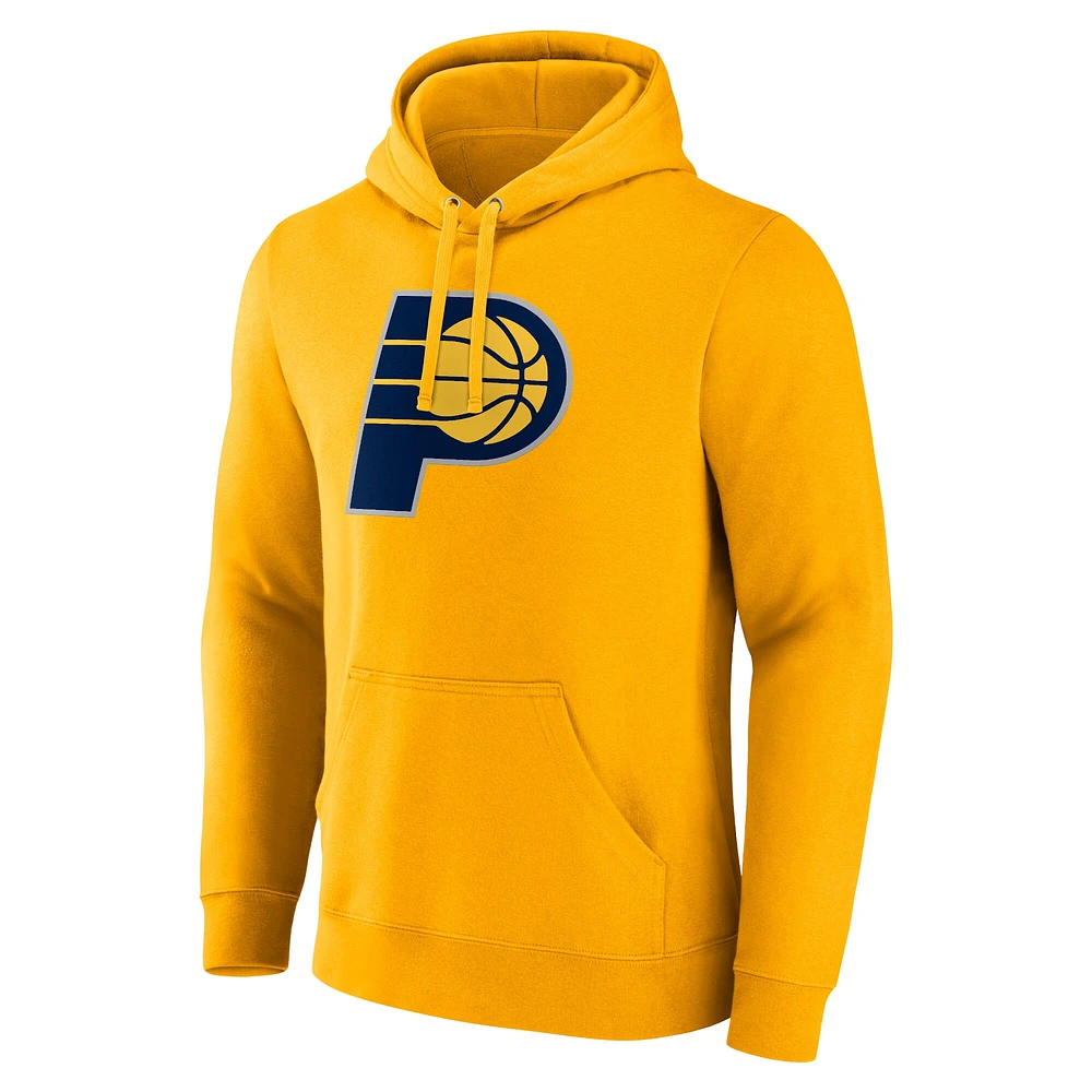 Sweat à capuche avec logo principal Fanatics Gold Indiana Pacers pour hommes