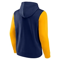 Men's Fanatics Navy/Gold Indiana Pacers Attack Colorblock Pullover Hoodie