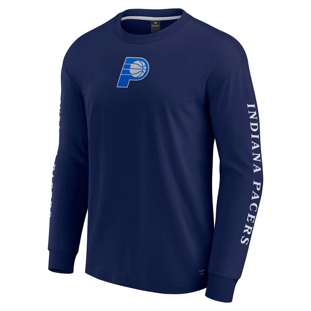 Men's Fanatics Navy Indiana Pacers Elements Strive Long Sleeve T-Shirt