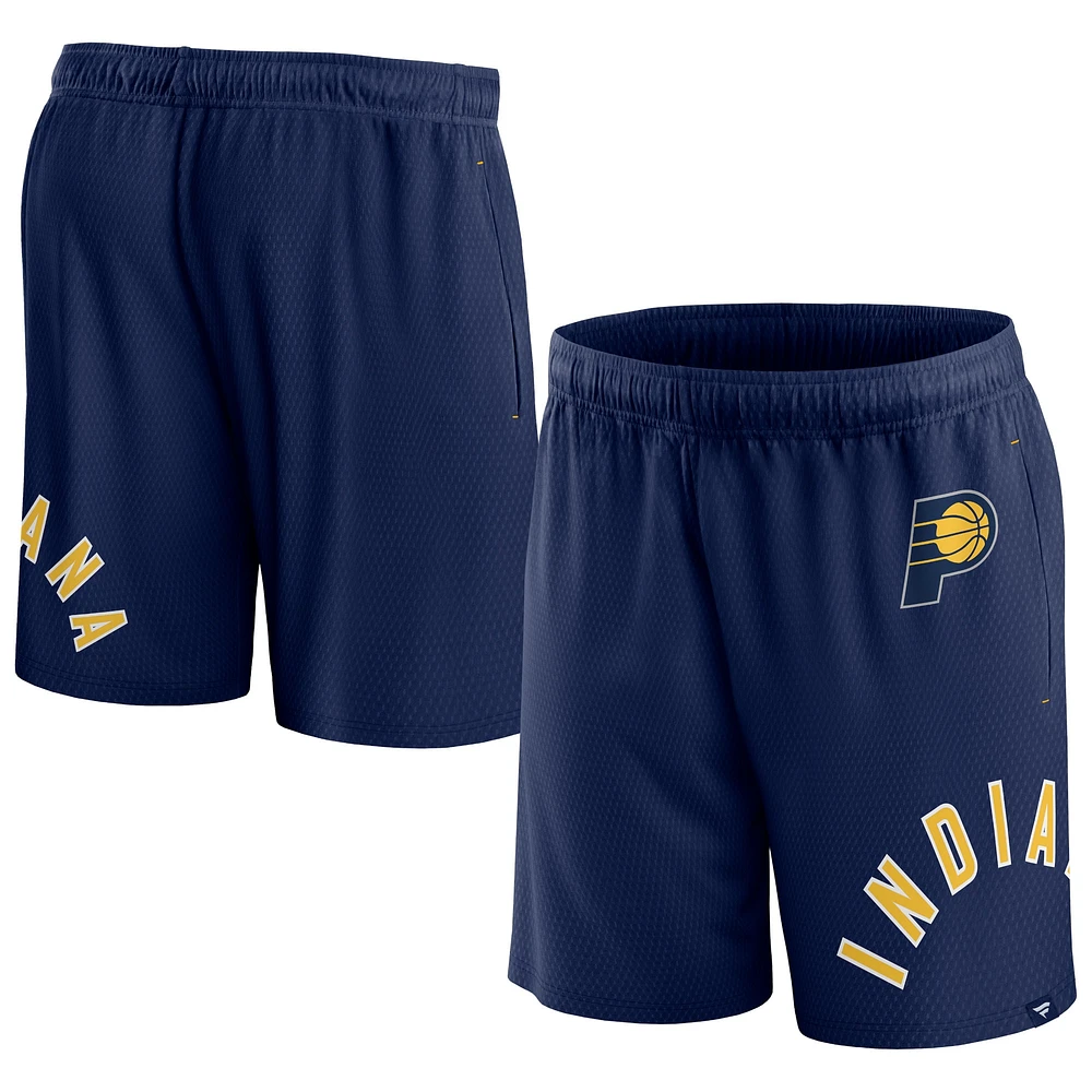 Short en maille à lancer franc Fanatics Navy Indiana Pacers pour hommes