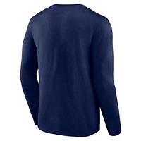 Men's Fanatics  Navy Indiana Pacers Team Block Wordmark Long Sleeve T-Shirt