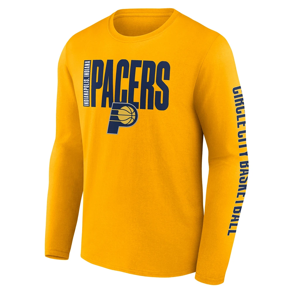 Men's Gold Indiana Pacers Vision Long Sleeve T-Shirt