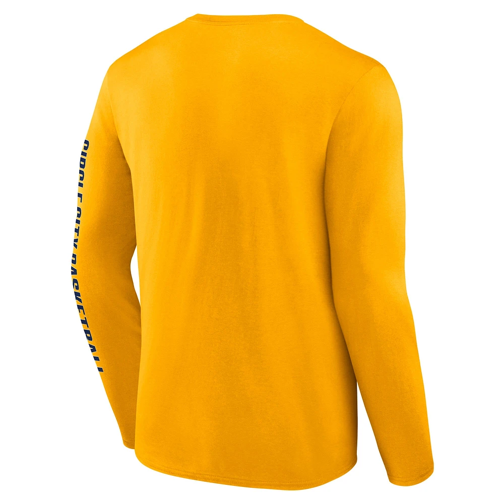 Men's Gold Indiana Pacers Vision Long Sleeve T-Shirt